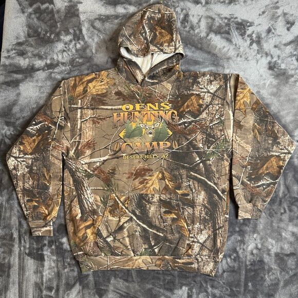 Russell Outdoors Camo Pullover Long Sleeve Hoodie Size X-Large Hunting Camp AZ - Picture 1 of 7
